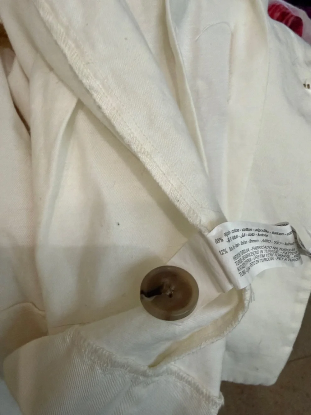 Zara Breathable Cotton Linen Blend Puff Sleeve Blouse w Bow Details Pleated XS